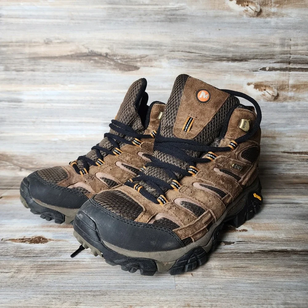 Merrell Moab 2 Mid Waterproof Hiking Boots Mens 8.5 Earth Brown J06051 Vibram